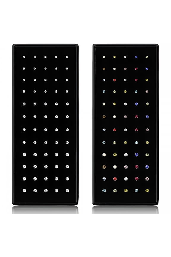 Assorted Clear Cubic Zirconia 316L Stainless Steel 22G Nose Studs, 120