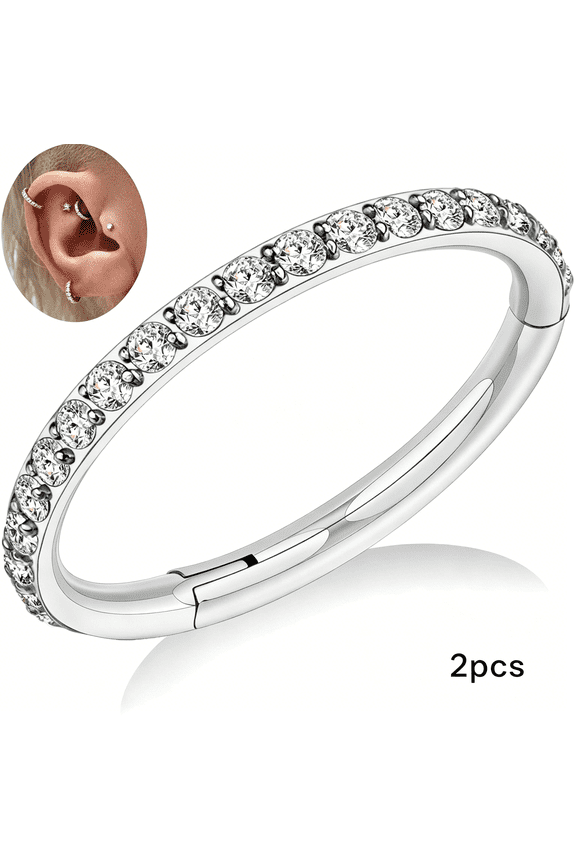 Astm F136 Titanium Hoop Piercing Jewelry 16G 18G 6Mm 8Mm 10Mm 11Mm 12Mm-Hypoallergenic Hinged Clicker for Septum,Cartilage,Conch,Rook,Tragus,Daith