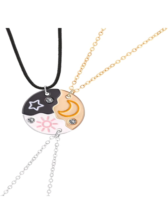 BFF Necklace For 3 Trio Sun Moon Star Friendship Puzzle Matching Necklaces For Best Friends 3 Sisters Forever Jewelry Gifts