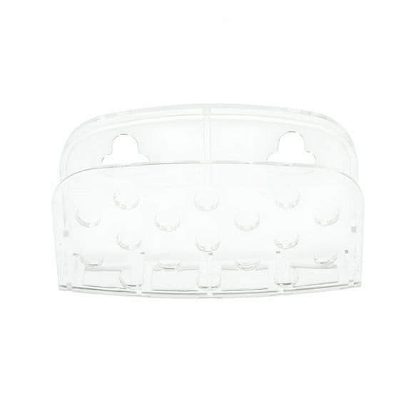 DESIGNICE BPA-Free Plastic Sponge Holder for Kitchen Sink with Suction Cups,Ideal for Kitchen Sinks and Bathroom Organization,4.25" x 1" x 2.36",Clear