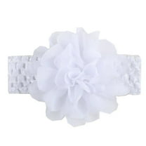 DESIGNICE Baby Girl Headbands,Floral Knitting Baby Girl Hair Accessories,Chiffon Toddler Hair Accessories,White
