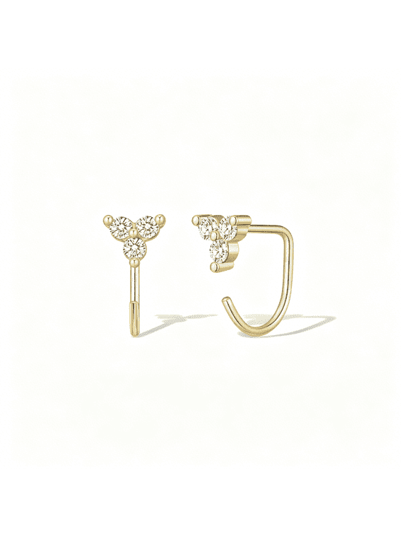 Backless Half Hoop Earrings Gold Silver Stay Closed Open Hoop Earrings for Women Small Huggie for Mutiple Piercing Lightweight No Back Poke Free Comfort Fit Sleep in Trendy Jewelry