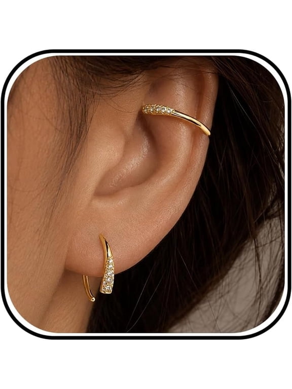 Backless Half Hoop Earrings Stay Closed Open Huggies Comfortable Poke Free No Back Earrings for Women Everyday Wear