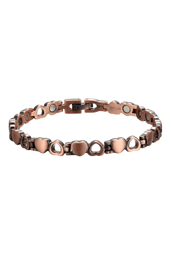 Bangle Bracelets Copper Anklet for Women Jewelry Heart Design with Magnets