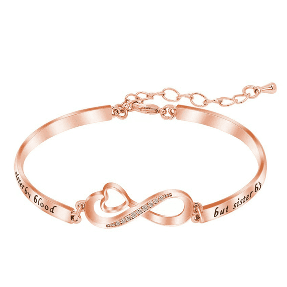 DESIGNICE Bangle Bracelets for Women Silver Sisters Bracelet Crystal Bracelet Hypoallergenic Silver Bracelets for Women Rose Gold Style 3
