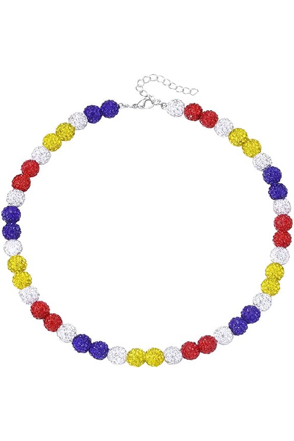 Baseball Necklace - Rhinestone Baseball Necklace - 16"