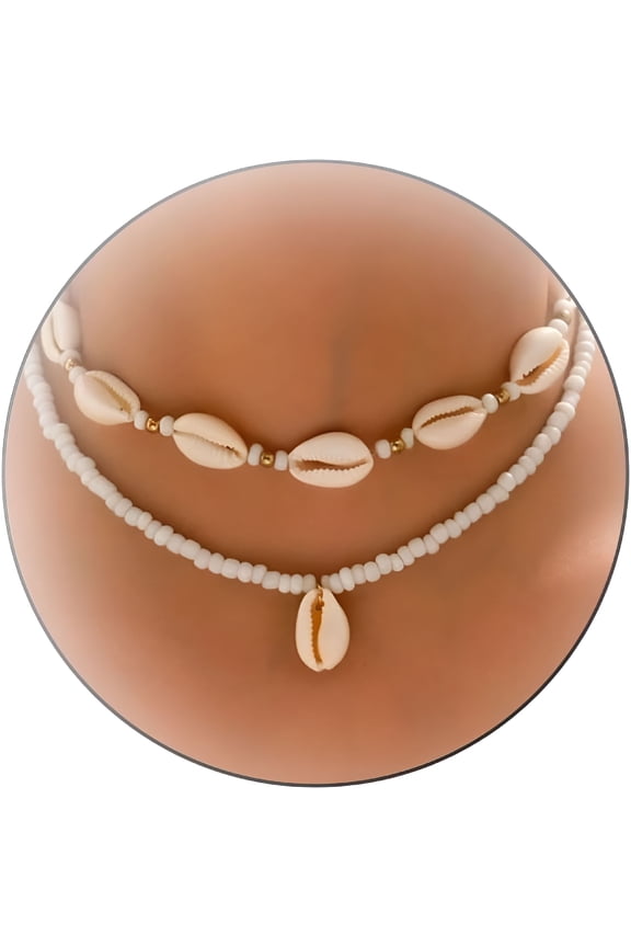 Beach Shell Charm Necklace Women Summer Starfish Layered Boho Dainty Gold Jewelry Accessories Country Concert Outfits