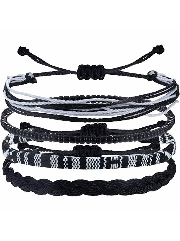 Beach Summer Anklet Bracelet for Women Handmade Braided Adjustable String Ankle Bracelet Waterproof Surfer for Beach Vacation Travel And