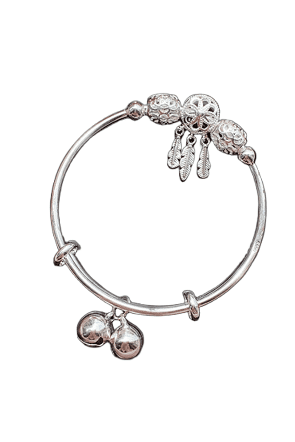 Beaded Bracelets Adjustable 925 Sterling Silver Sterling Silver Bracelet Tassel Feather Balls Charm Bracelets Style 2