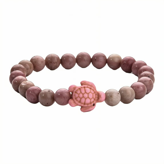 DESIGNICE Beaded Bracelets for Women,Colorful Turtle Bracelet Bracelets for Girls,Intricate Bead Detailing Bracelet for Men,Pink