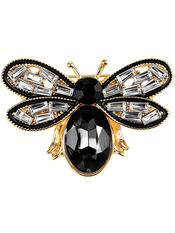 Bee Brooch Pin,Honey Bee Rhinestone Pins Vintage Crystal Insect Themed Lapel Pins Stylish Accessories for Women Men Daily