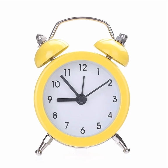 DESIGNICE Bell Alarm Clock Wind Up Alarm Clock Twin Bell Silent Alloy Stainless Metal Alarm Clock