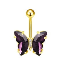 DESIGNICE Belly Button Ring,Copper Piercings,4g Dangle Belly Button Rings