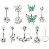 DESIGNICE Belly Button Ring,Stainless Steel Belly Rings for Women,30g Piercings