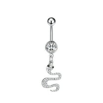 DESIGNICE Belly Button Ring,Stainless Steel Dangle Belly Button Rings,3g Belly Ring