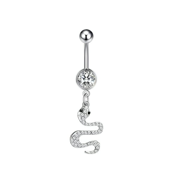 DESIGNICE Belly Button Ring,Stainless Steel Dangle Belly Button Rings,3g Belly Ring