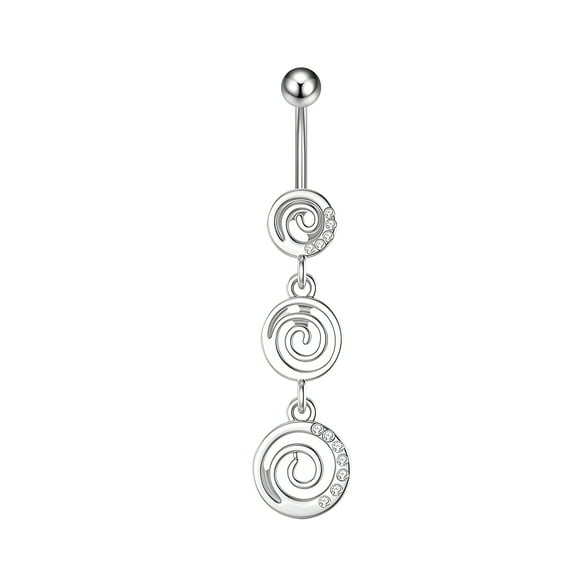 DESIGNICE Belly Button Ring,Stainless Steel Dangle Belly Button Rings,5g Belly Piercing