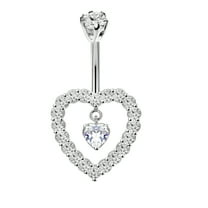 DESIGNICE Belly Button Ring,Stainless Steel Dangle Belly Button Rings,5g Body Jewelry