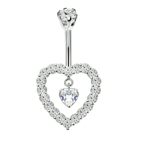 DESIGNICE Belly Button Ring,Stainless Steel Dangle Belly Button Rings,5g Body Jewelry