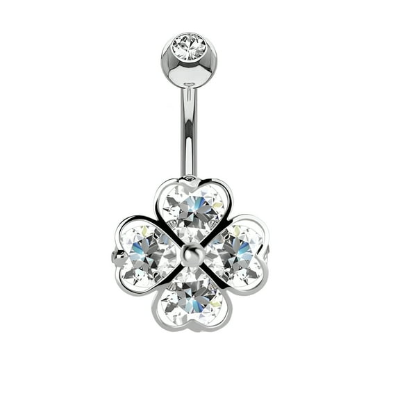 DESIGNICE Belly Button Ring,Stainless Steel Dangly Belly Button Piercing,5g Belly Piercing
