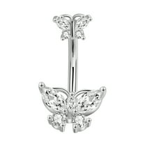 DESIGNICE Belly Button Ring,Stainless Steel Piercing Jewelry,5g Body Jewelry for Women