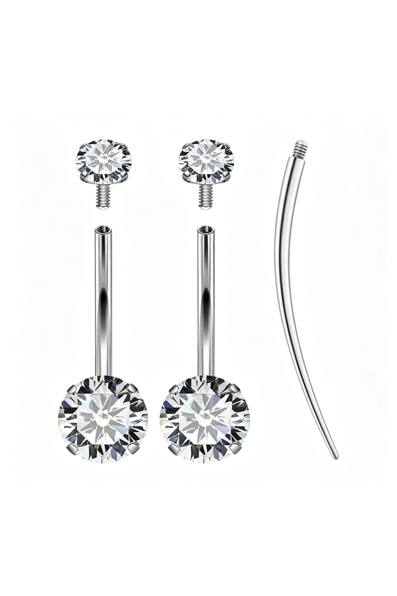 Belly Button Rings Surgical Stee,Extra-Long&Short Simple Internally Threaded Belly Rings,14G Belly Piercing Jewelry,Navel Piercing Jewelry for Women Men 6Mm 8Mm 10Mm 12Mm 14Mm 16Mm