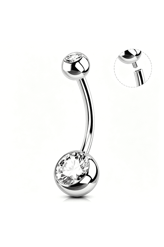 Belly Button Rings Surgical Steel,Internally Threaded Belly Rings,14G Belly Piercing Jewelry,Navel Piercing Jewelry for Women Men