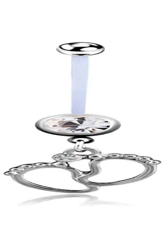 Belly Button Rings for Women Pregnant Flexible Belly Rings Maternity Belly Navel Bar Ring Body Piercing Kit Baby Feet White