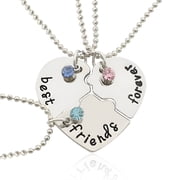 DESIGNICE Best Friend Friend Love Stitching Necklace For Three People, Necklace Gift, Birthday Gift,Bff Necklace for 3