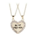 thumbnail image 1 of DESIGNICE Best Friend Necklace,Sparkling Heart-Shaped Best Friend Birthday Gifts,Personalized Letter Best Friend Gifts,Meaningful Friendship Gifts,Two People Golden, 1 of 2