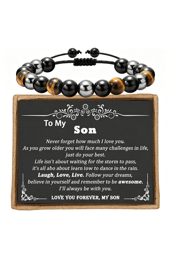 Birthday Gifts for 9 10 11 12 13 15 16 21 30 40 50 60 Year Old Boy Men,Adjustable Triple Protection Bracelet Birthday Gifts for Him Back to School Adjustable Tiger Eye Bracelet Men