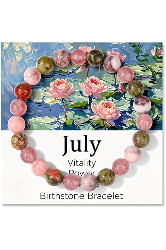 Birthstone Crystal Floral Bracelets for Women Men Colorful Stone Bracelet for Women Reduce Anxiety Zodiac Month Bracelet Birthday Graduation Gifts Crystal Floral Bracelets