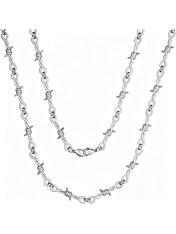 Black Barbed Wire Chain Necklace,Gothic Emo Punk Grunge Necklace,Goth Jewelry,Christmas Jewelry Gift for Women Barbed Wire Necklace