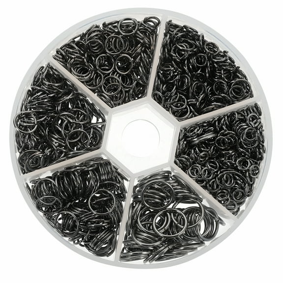 DESIGNICE Black Iron Jump Rings for DIY Craft Projects with Durable Open Rings 1 Box