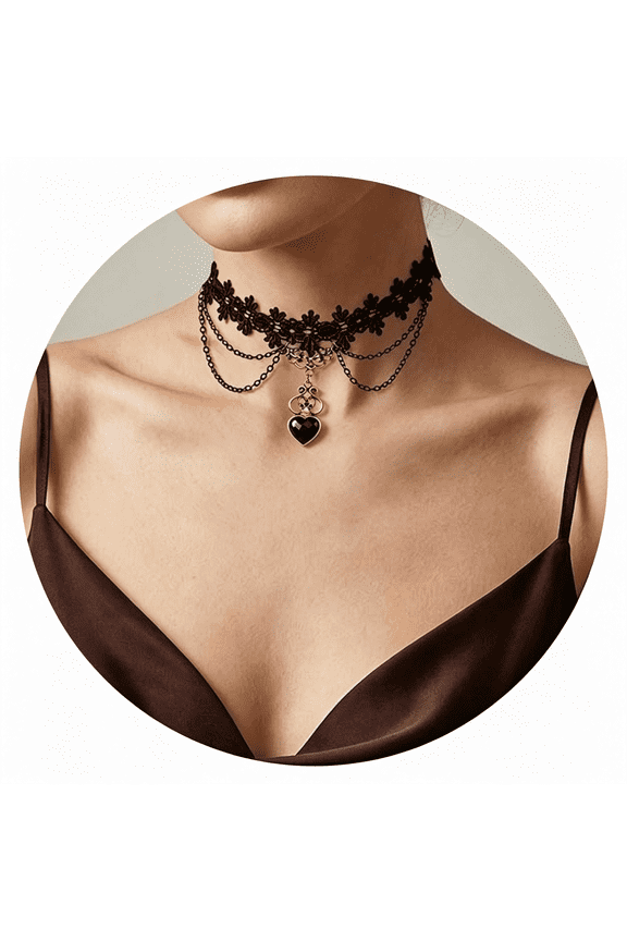 Black Necklaces for Women,Adjustable Layered Collar,Goth Jewelry Black Necklace