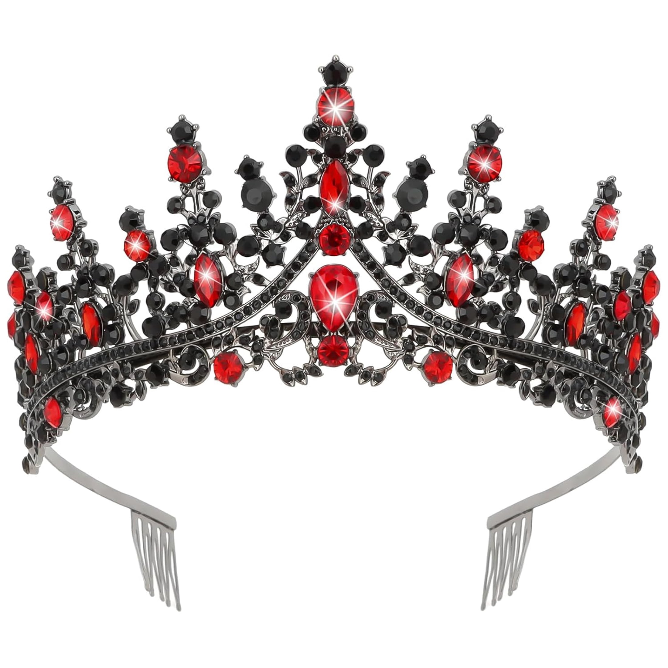 DESIGNICE Black Tiaras for Women Red Gothic Crown for Women Queen of ...