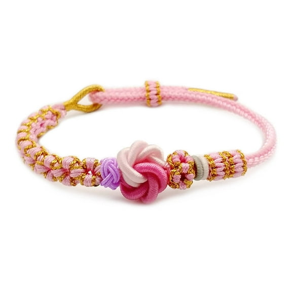 DESIGNICE Blossom Knot Bracelet,Feminine Pink Charm Bracelet,DIY Customizable Versatile Bracelets,Pink