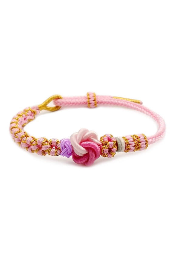 Blossom Knot Bracelet,Feminine Pink Charm Bracelet,DIY Customizable Versatile Bracelets,Pink
