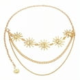 thumbnail image 1 of DESIGNICE Body Chain Jewelry for Women,Metal Body Chain,Sunflower Motif Belly Chains for Women,43.4",Gold1, 1 of 7