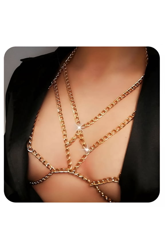 Body Chain Sexy Wild Jewelry Accessories Chest Cross Style Beach Nightclub Bikini Body Chain for Dancing