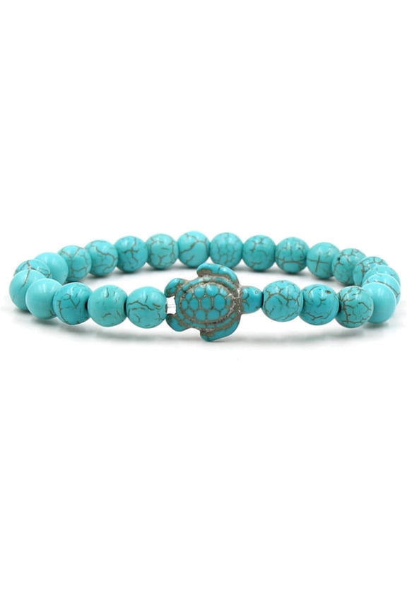 Bohemian Style Jewelry Turtle Turquoise Pendant Bracelet Beaded Bangle