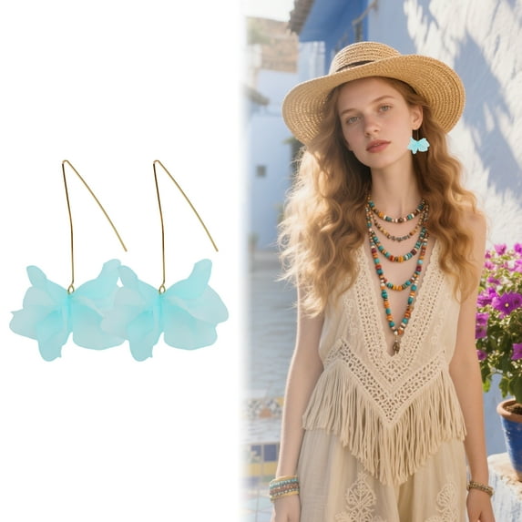 DESIGNICE Boho Earrings,Fishhook Earrings Fun Earrings for Women,Flowers Women Earrings,Style7