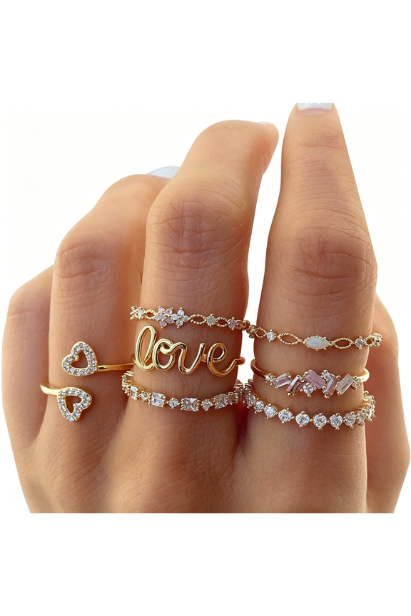 Boho Retro Stackable Rings Sets for Women Knuckle Joint Finger Knuckle Nail Ring Sets Moon Stars Stack Preppy Statement Rings Cute Trendy Stuff Jewelry
