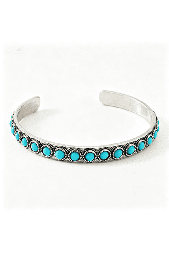 Boho Western Statement: Turquoise Cuff Bracelet for Women - Ideal for Music Festivals, Adjustable Cowgirl Country Concerts & Daily Wear Gift