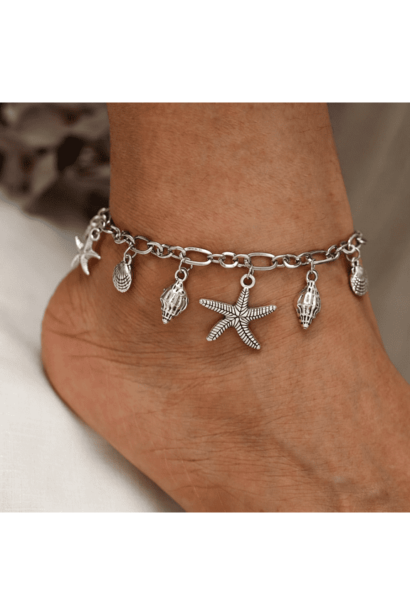 Boho Women Shell Starfish Charm Anklet Ankle Chain Bracelet Foot Jewelry Gift