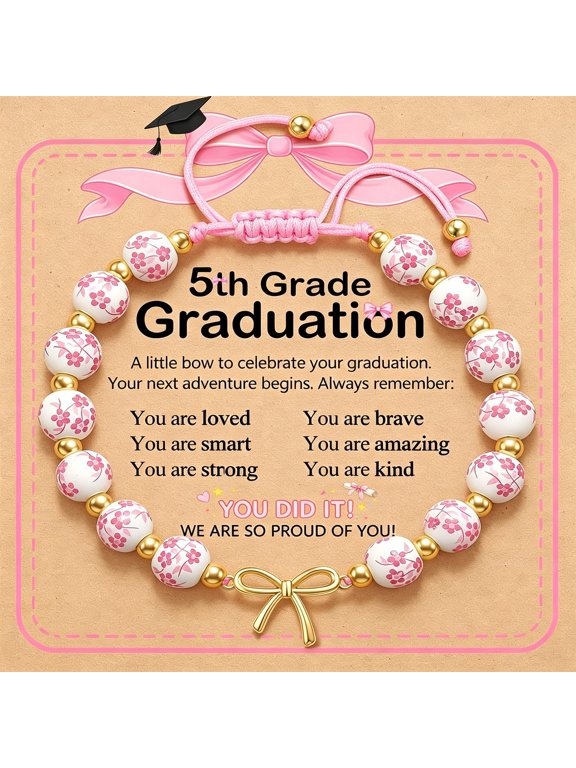 Bow Bracelet Kindergarten 5Th 8Th Grade Graduation Gifts for Girls