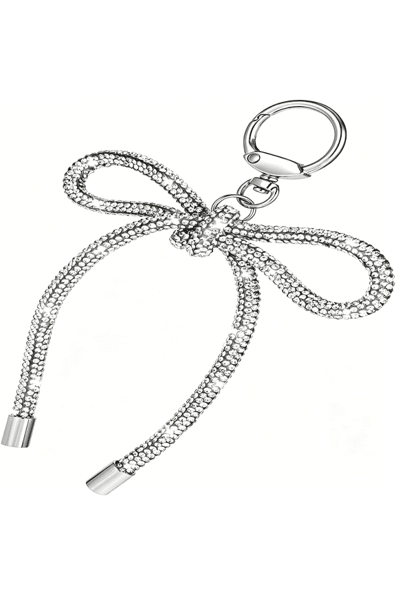 Bow Keychain Rhinestone Bow Key Chains Women Cute Ribbon Pendant Bag Charms Car Key Chain
