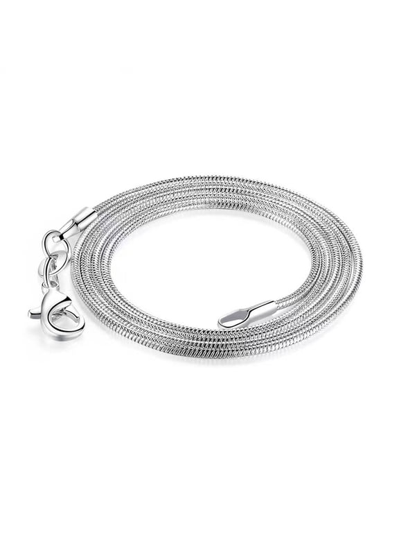Box Chain Necklace 2mm Snake Bone Chain Silver Jewelry Highlight Beauty Of Clavicle Silver Necklace for Women 24inch