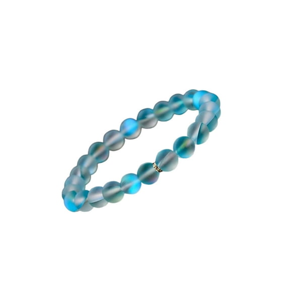 DESIGNICE Bracelet,8mm Colorful Bead Charm Bracelet,Unique Moonstone Enhanced Bracelets,Blue