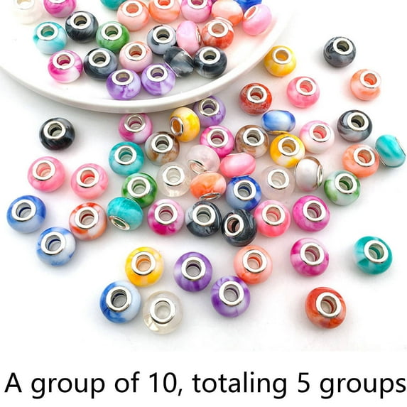DESIGNICE Bracelet Beads,Glittery Finish Beads for Bracelets Making, Shiny Charm Bracelet Making Kit Beads,Style 7